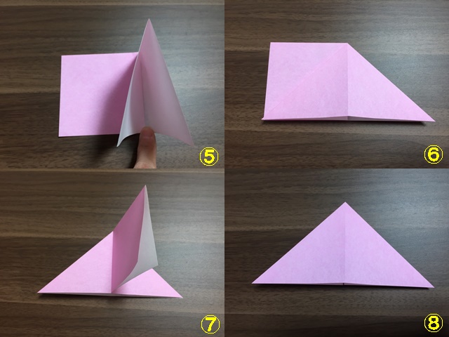 折り紙のしおりの折り方 三角とハートの簡単な作り方 かわいい